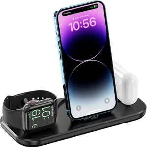 Happy World Shopping 3'ü 1 Arada Kablosuz Şarj Cihazı Katlanabilir Hızlı Şarj Istasyonu iPhone 14 13 12 11 Pro Max x Xs Xr 8 Artı Apple Iwatch 8 7 Apple Kulaklık Pro (Yurt Dışından)