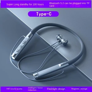 Kablosuz Bluetooth Kulaklık 5.2 Boyuna Takılan Spor Asılı Boyun Manyetik Yarım Kulak Takılabilir Tf Kartı (Yurt Dışından)