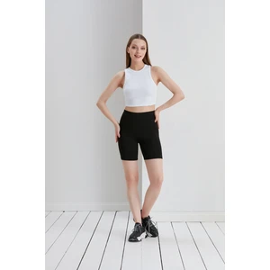 Thin Shop Beyaz Crop Bel Üstü Bayan Kaşkorse Bluz
