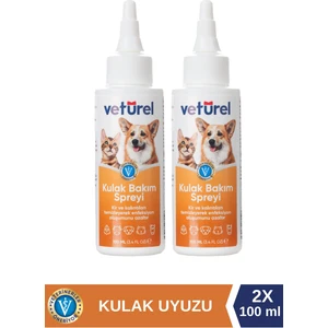 Kulak Bakım Spreyi 2x100 ml Köpek Kulak Temizleme Kedi Kulak Uyuzu Kir Bulaş