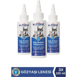 Göz Bakım Solüsyonu 3x100ml Köpek Göz Kedi Göz Temizleme Gözyaşı Lekesi