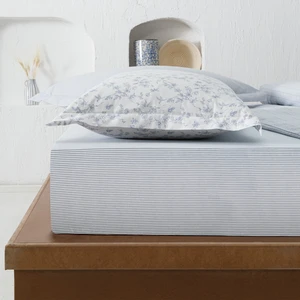 Mix&Match Drina Tek Kişilik Ranforce Yıkamalı Lastikli Çarşaf - Mavi