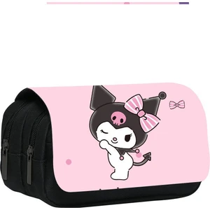 Kuromi Karikatür Çift Katmanlı Kalem Kılıfı Kuromi Sevimli Çevrede Büyük Kapasiteli Kalem Kılıf Kılıf Kılıf (Yurt Dışından)