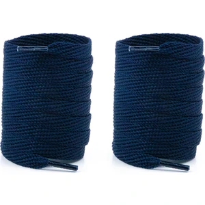 Spor Ayakkabı Bağcığı 120 cm Yassı Örgü Bağcık Bot Spor Bağcık 1 Çift  ( Lacivert )