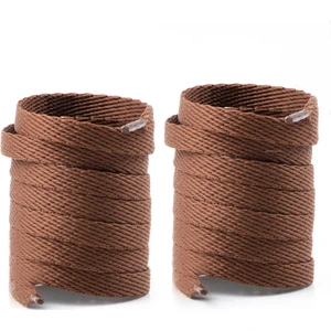 Spor Ayakkabı Bağcığı 120 cm Yassı Örgü Bağcık Bot Spor Bağcık 1 Çift  ( Kahve )