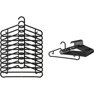 Spruttıg 10'lu Siyah Elbise Askısı, Siyah Giysi Askısı