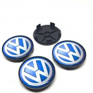 Volkswagen Damla Geçme Jant Göbeği Mavi 4 Lü 65/68MM