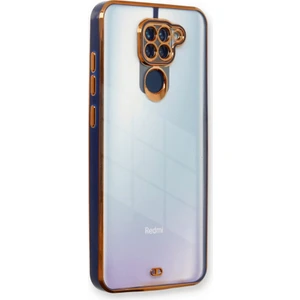Xiaomi Redmi Note 9 Kılıf Kamera Lens Korumalı Kenarları Renkli Gold Arkası Şeffaf Silikon