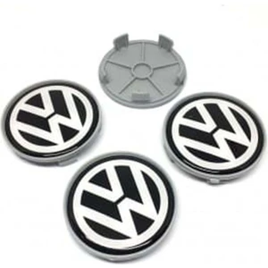 Volkswagen Damla Geçme Jant Göbeği Siyah Gri 4 Lü 65/68MM