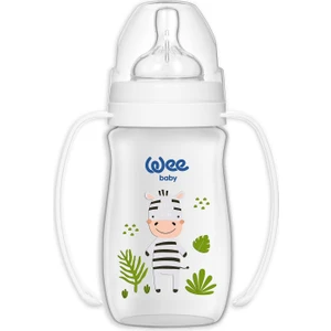 Wee Baby Safari Kulplu Biberon 250ML Gri Zebra