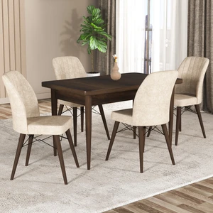 Gadahome Hestia Serisi Mdf Mutfak-Salon Masa Sandalye Takımı  (4 Sandalyeli)