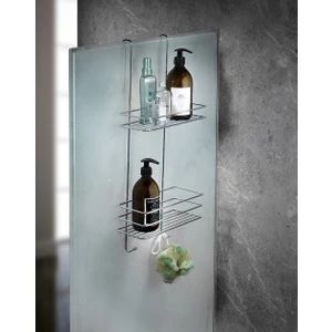 2 Katlı Askılı Banyo Duş Rafı Sabunluk Şampuanlık Duşakabin Askısı Krom