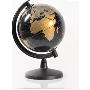LRS Store Iş Hediyesi Dünya Küresi Siyah Gold Konsept Küre 20 cm Çap, 30 cm Yükseklik