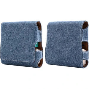 Kot Kumaş Pu Deri Kılıf Için Iqos 3.0 Iqos3 E Sigara Saklama Çantası Için Taşıma Çantası Mavi Kot