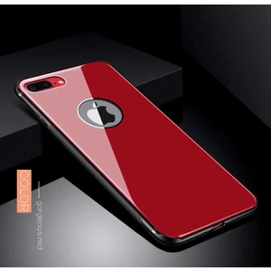 MRC İletişim Apple iPhone 8 Plus Kılıf  Düz Renkli Ebruli Cam Kapak