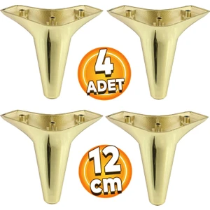 Aspen Mobilya Kanepe Sehpa Puf Koltuk Ünite Ayağı Gold Altın Baza Ayak 12 Cm (4 Adet)