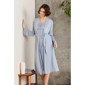 Pierre Cardin 4005 Hamile Lohusa Sabahlıklı Gecelik Takım-Mist