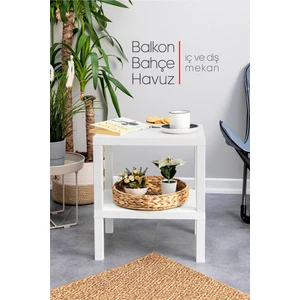 Balkon Bahçe Havuz Plaj Sehpası Banyo Mutfak Rafı Gazetelikli Masa 2 Katlı Organizer