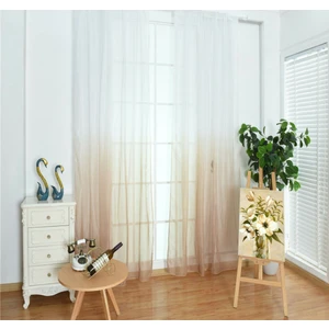 Vizon Bej Açık Kahve Renk Geçişli Tül Degrade Geçişli Tül 2kat Pileli