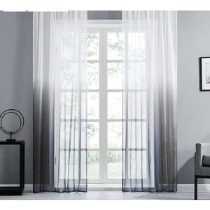 2 Kat Pileli Siyah Gri Antrasit Degrade Tül Perde Polyester Kumaş ile Şık Dekorasyon