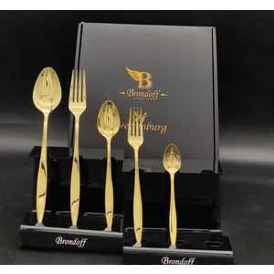 Carmen 60 Prç (Yemek Bıçaksız) Titanyum Gold 12 Kişilik Çatal Kaşık Seti