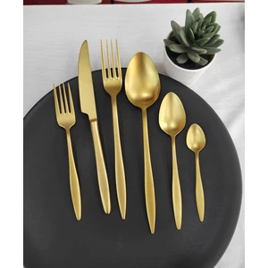 90parça 12 Kişilik Carmen Mat Gold Titanyum Çatal Kaşık Bıçak Seti