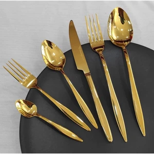 Carmen 84 Parça 12 Kişilik Titanyum Gold Çatal Kaşık Bıçak Seti