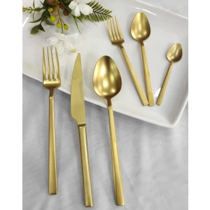 Stayle Brondoff 36 Parça Mat Gold Titanyum Çatal Kaşık Seti