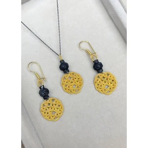Gümüş Kazaziye Aşk Düğümü Kolye Küpe Set - SET010 Hediyelik Özel Koleksiyon