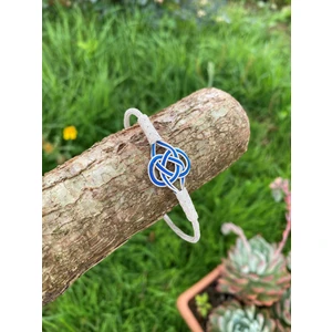 Mavi Şems Düğümü Gümüş Kazaziye Bileklik