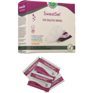 Sweat Set 20 Adet Tek Kullanımlık Ter Önleyici Mendil Koltukaltı, El, Yüz Etkili Ter Önleyici Sweatset Mendil
