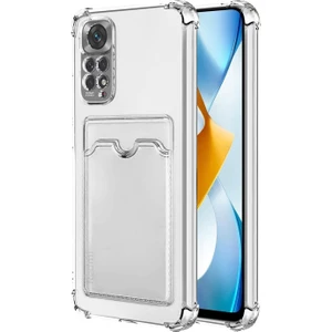 Caseart Xiaomi Redmi Note 11 Kapak Kamera Korumalı Kartlıklı Darbe Emici Özellikli Şeffaf Silikon Kılıf