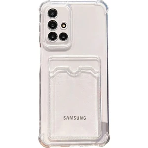 Case World Samsung Galaxy A51 Kapak Kamera Korumalı Kartlıklı Darbe Emici Özellikli Şeffaf Silikon Kılıf