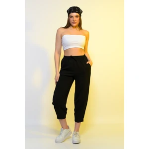 Kadın Beli Lastikli Rahat Pantolon Yüksek Bel Ince Yeni Sezon Yazlık Pantolon