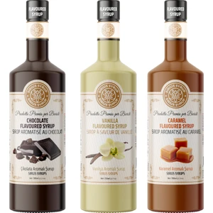 Sirius Kahve Sirius Premium Çikolata, Karamel, Vanilya Aromalı Şurup 3'lü Set (3X700 Ml)