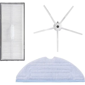 Roborock S7 Sonic Mopping Uyumlu 3 Parça Yedek Filtre Fırça Seti Beyaz