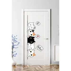 Kt Grup Sevimli Kediler Kapı Duvar Çocuk Odası Sticker