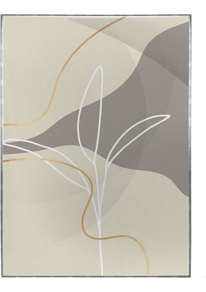 Yapraklar ve Şekiller Pastel Renkler Modern Poster P-001576