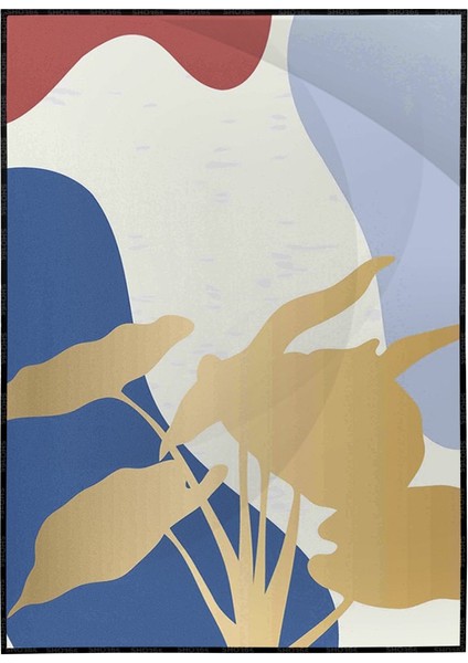 Çiçekler ve Yapraklar Karışık Renkler Illüstrasyon Modern Poster P-001681