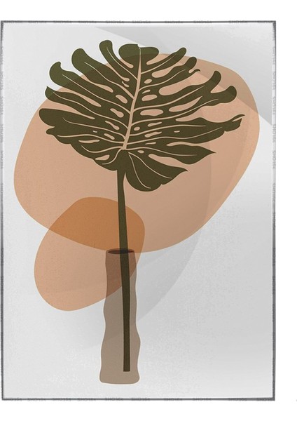 Bitki Yapraklar ve Şekiller Modern Poster P-002235