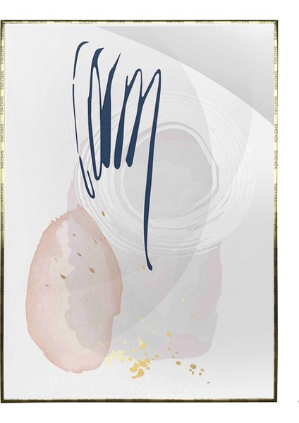 Şekiller Sulu Boya Görünümlü Pastel Renkli Modern Poster P-004451