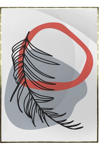 Palmiye Yaprakları ve Şekiller Pastel Renkler Modern Poster P-002289