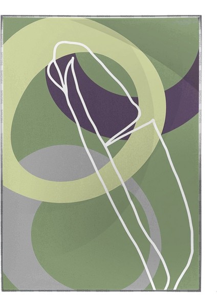 Yaprak ve Şekiller Yeşil Renkler Modern Poster P-002303