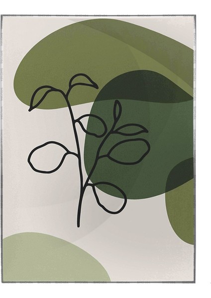 Yapraklar ve Şekiller Karışık Renkler Modern Poster P-002012