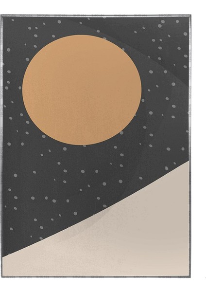 Güneş Ay ve Dağ Manzara Sulu Boya Efektli Poster P-002477