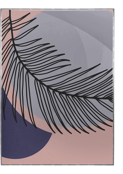 Palmiye Yaprakları ve Şekiller Pastel Renkler Modern Poster P-002294