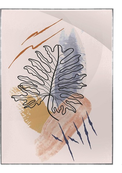 Yapraklar ve Şekiller Modern Poster P-003100
