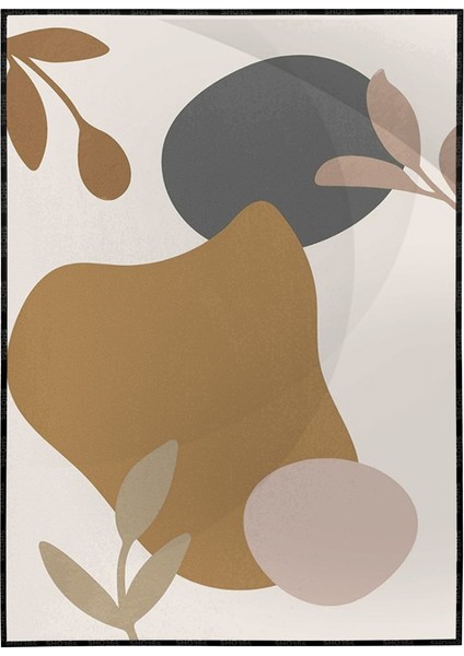 Yapraklar ve Şekiller Karışık Renkler Modern Poster P-003562