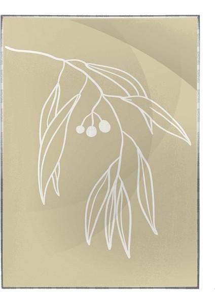 Yapraklar ve Şekiller Karışık Renkler Modern Poster P-001049