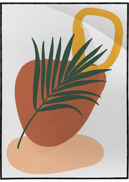 Yapraklar ve Şekiller Karışık Renkler Modern Poster P-000936